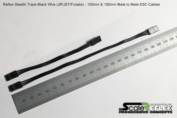 Reflex Wire Triple Black Servo / ESC Wire (80mm / 100mm / 180mm / 250mm) - 700105 700110 700125 700130 - Image 4