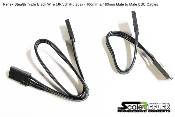Reflex Wire Triple Black Servo / ESC Wire (80mm / 100mm / 180mm / 250mm) - 700105 700110 700125 700130