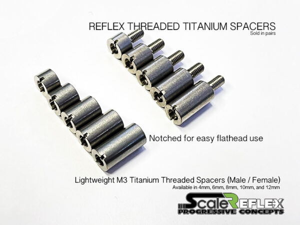 Reflex Titanium M3 Threaded Spacers (4mm~12mm) Male / Female