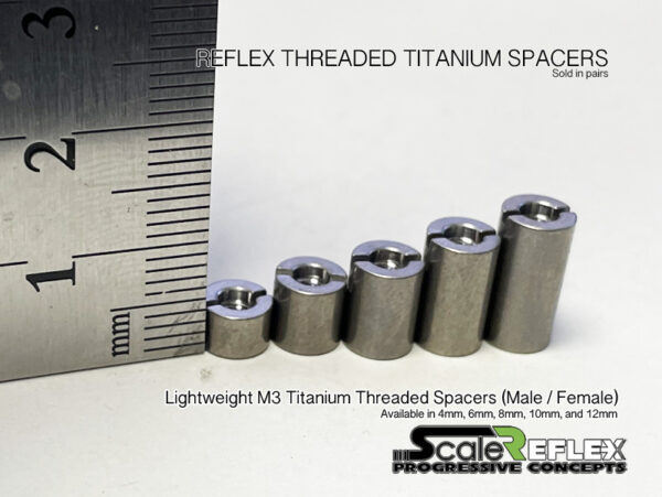 Reflex Titanium M3 Threaded Spacers (4mm~12mm) Male / Female - Image 4