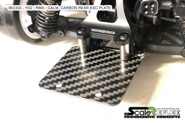 YD2 / RMX / GALM CARBON REAR ESC PLATE [SCALE REFLEX] 863300 - Image 2