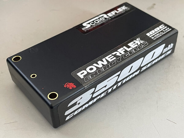 WHITE - REFLEX SHORTY LIPO 7.4v 2S 3500mah 100C Lipo Battery (w Cable 4.0mm Bullet to Deans) – 136g / 18.5mm Thick