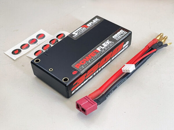 RED - REFLEX SHORTY LIPO 7.4v 2S 3500mah 100C Lipo Battery (w Cable 4.0mm Bullet to Deans) – 136g / 18.5mm Thick - Image 5