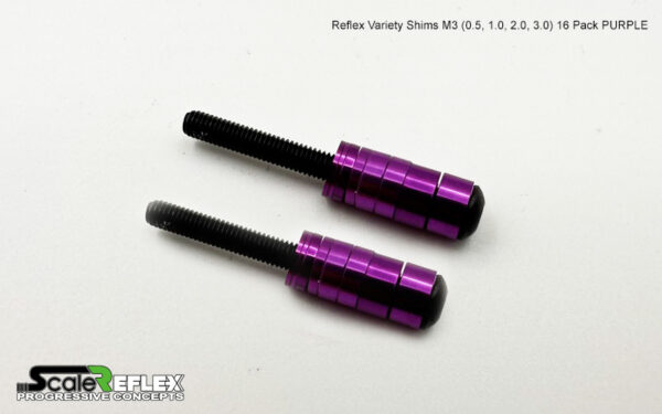 VARIETY PACK: M3 Aluminum Shims (0.5mm / 1mm 2mm 3mm) (16-Pack) RED PURPLE BLACK - 830031 830032 830033 - Image 5