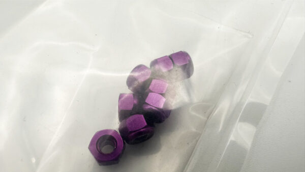 M3 NUTS (NYLOCK) - Aluminum (10-Pack) RED PURPLE BLACK - 814100 814120 814130 - Image 2