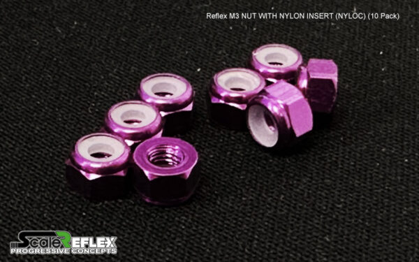 M3 NUTS (NYLOCK) - Aluminum (10-Pack) RED PURPLE BLACK - 814100 814120 814130 - Image 10