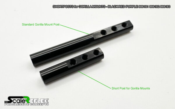 SHORT POSTS for GORILLA MOUNTS (2-Pack) - PURPLE RED BLACK - 888183 888182 888181 - Image 2