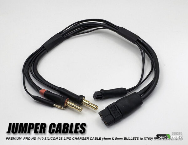REFLEX JUMPER CABLES – PRO HD XT60 TO 4MM / 5MM BULLETS BALANCE 2S LIPO BATTERY CHARGING CABLE - 700395